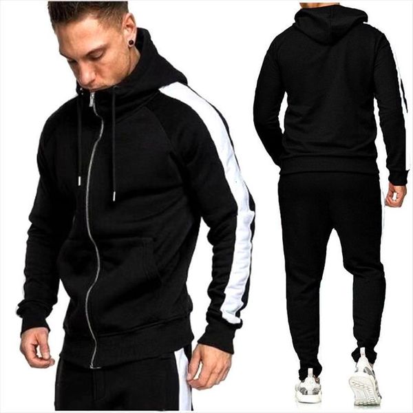 casual hoodies two piece suit mens tracksuit sets autumn white edge zipper hooded jacket drawstring pants sportwear, Gray
casual hoodies two piece suit mens tracksuit sets autumn white edge zipper hooded jacket drawstring pants sportwear, Gray