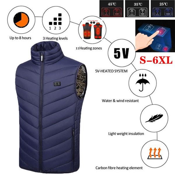 men's vests winter outdoor heated sleeveless jackets 2/4/9/11 areas vest plus size s-6xl jacket women's hunting, Black;white
men's vests winter outdoor heated sleeveless jackets 2/4/9/11 areas vest plus size s-6xl jacket women's hunting, Black;white