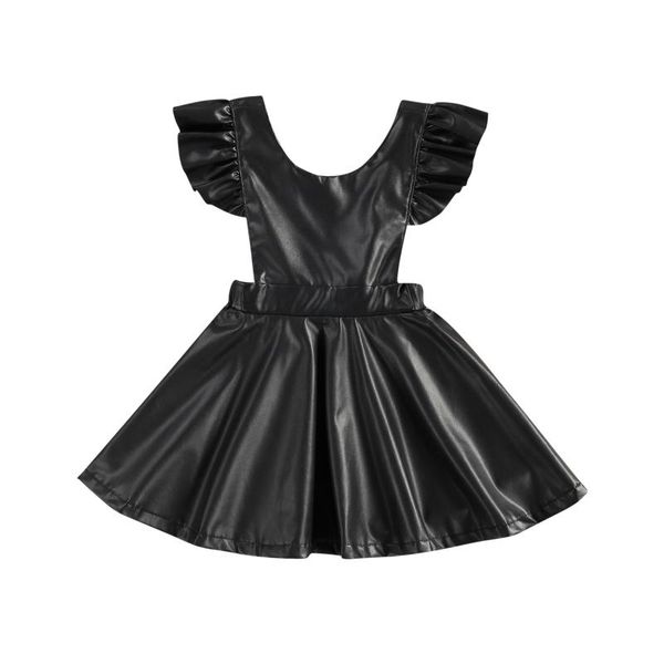 emmababy 2021 spring 6m-5y baby girl fashion black dress faux leather ruffled short sleeve backless toddler kid children clothes girl's, Red;yellow
emmababy 2021 spring 6m-5y baby girl fashion black dress faux leather ruffled short sleeve backless toddler kid children clothes girl's, Red;yellow
