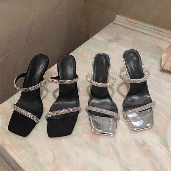 sandals summer 2021 woman's high heel slippers crystal fashion party shoes open toe slip on silver s2h3, Black
sandals summer 2021 woman's high heel slippers crystal fashion party shoes open toe slip on silver s2h3, Black