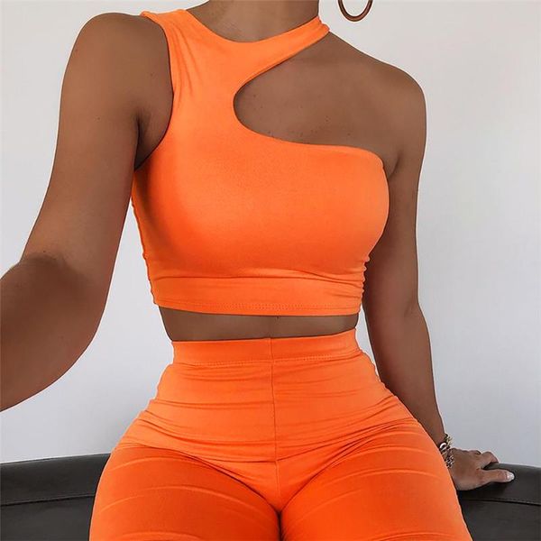 women's tracksuits summer women sports one shoulder cutout crop tank shorts stretch female clothing short set, Gray
women's tracksuits summer women sports one shoulder cutout crop tank shorts stretch female clothing short set, Gray
