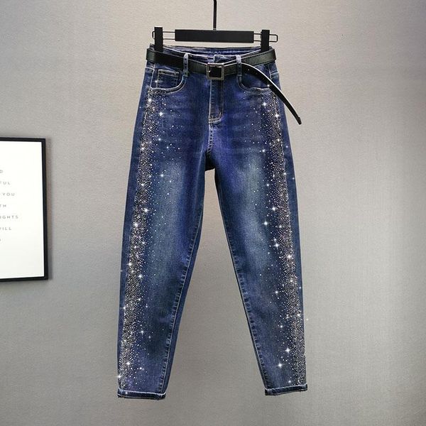 women's jeans denim pants woman 2021 autumn women ins fashion bling rhinestone female haroun trousers a3739, Blue
women's jeans denim pants woman 2021 autumn women ins fashion bling rhinestone female haroun trousers a3739, Blue