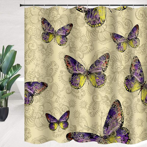 retro butterfly shower curtain purple butterfly bathroom curtain fabric bathroom accessories polyester with hooks
retro butterfly shower curtain purple butterfly bathroom curtain fabric bathroom accessories polyester with hooks