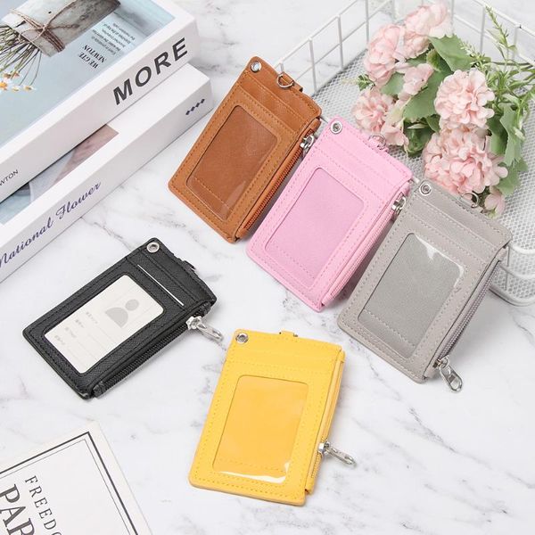 card holders 1pcs portable leather business id credit badge holder coin purse wallet keychain women men, Brown;gray
card holders 1pcs portable leather business id credit badge holder coin purse wallet keychain women men, Brown;gray