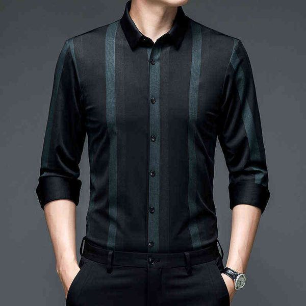 men's polos 2021 thin busins casual men's wear spring and autumn shirt lapel vertical stripe long sleeve shirt men's, White;black
men's polos 2021 thin busins casual men's wear spring and autumn shirt lapel vertical stripe long sleeve shirt men's, White;black