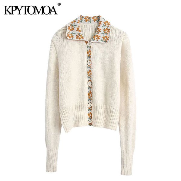 women fashion patchwork cropped knitted cardigan sweater vintage long sleeve button-up female outerwear chic 210416, White;black
women fashion patchwork cropped knitted cardigan sweater vintage long sleeve button-up female outerwear chic 210416, White;black