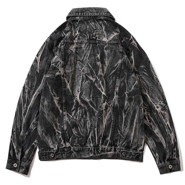 at sunrise hip tie dye thin black denim the jackets of men afflicted jeans jacket streetwear male fashion, Black;brown
at sunrise hip tie dye thin black denim the jackets of men afflicted jeans jacket streetwear male fashion, Black;brown