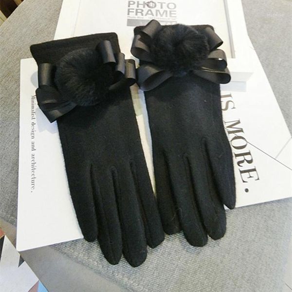 touch screen five finger cashmere bow hair ball female winter double warm gloves1, Blue;gray
touch screen five finger cashmere bow hair ball female winter double warm gloves1, Blue;gray