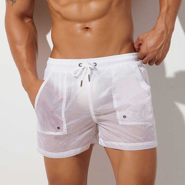 summer mens shorts semi-transparent nylon quick dry gyms casual joggers home wear men bottoms 210714, White;black
summer mens shorts semi-transparent nylon quick dry gyms casual joggers home wear men bottoms 210714, White;black