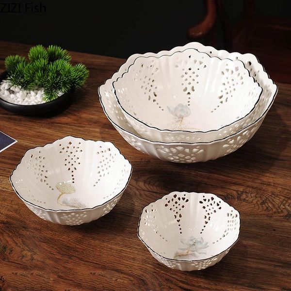 creative ceramic fruit plate large luxury hollow bowl table decoration modern household living room tableware dishes & plates
creative ceramic fruit plate large luxury hollow bowl table decoration modern household living room tableware dishes & plates