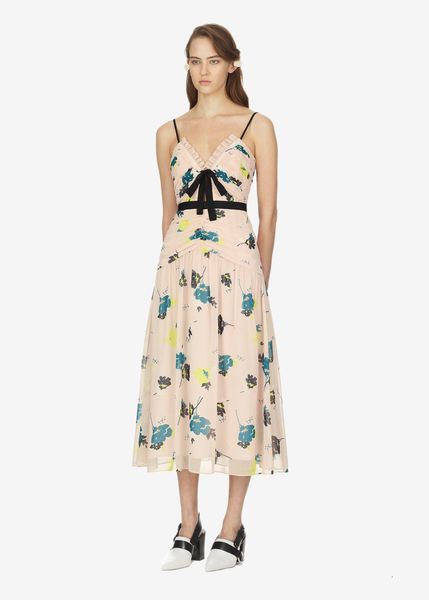 a line bow fashion spaghetti strap runway summer women's ruffle casual floral printed party, Black;gray
a line bow fashion spaghetti strap runway summer women's ruffle casual floral printed party, Black;gray