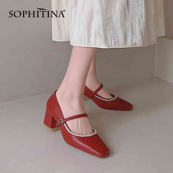 sophitina mary jane classic women's shoes string bead buckle high heels retro square toe shallow tpr female pumps spring ao596 210513, Black
sophitina mary jane classic women's shoes string bead buckle high heels retro square toe shallow tpr female pumps spring ao596 210513, Black