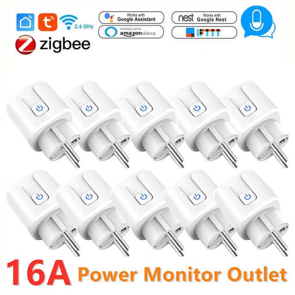 eu smart zigbee plug adaptor 16a remote voice control power monitor socket outlet timing function work with alexa home tuya
eu smart zigbee plug adaptor 16a remote voice control power monitor socket outlet timing function work with alexa home tuya