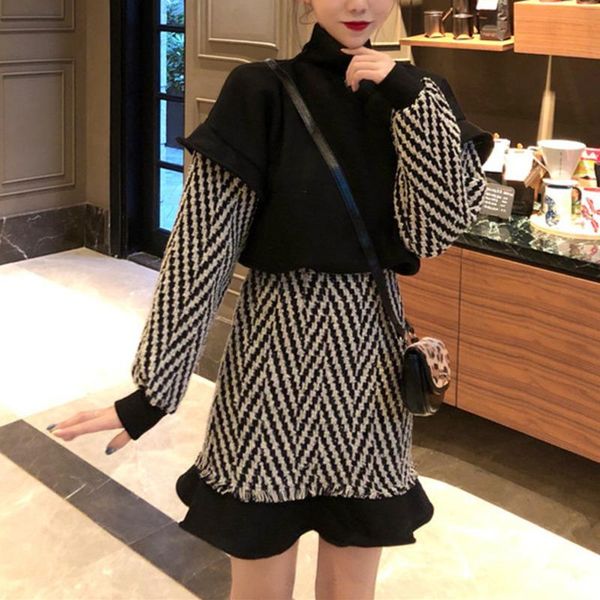 women's tracksuits deat 2021 autumn winter two piece set vogue turtleneck sweater high waist skirt tracksuit women 464, Gray
women's tracksuits deat 2021 autumn winter two piece set vogue turtleneck sweater high waist skirt tracksuit women 464, Gray