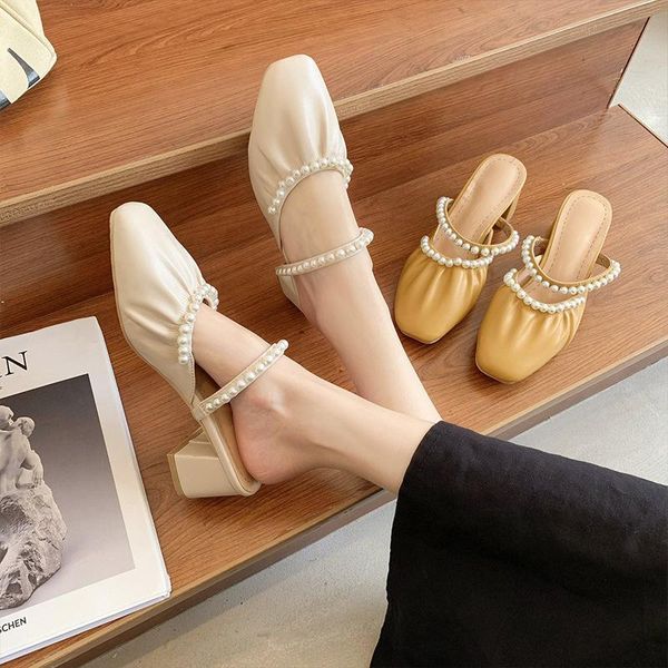 shoes slippers soft square heel slipers women string bead slides cover toe fashion med female mule comfort block 2021 luxury, Black
shoes slippers soft square heel slipers women string bead slides cover toe fashion med female mule comfort block 2021 luxury, Black