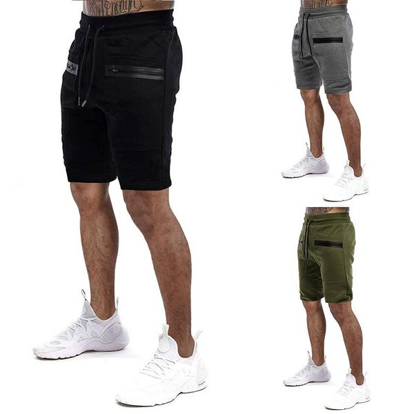 summer men's solid color zipper pocket strap slim knee length casual shorts, White;black
summer men's solid color zipper pocket strap slim knee length casual shorts, White;black
