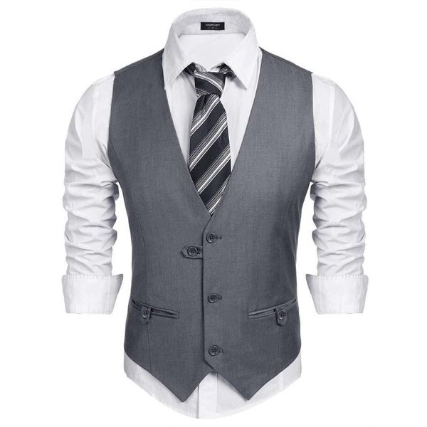 men's vests men v-neck solid pocket casual button slim suit vest and sleeveless, color. casual, work waistcoat, Black;white
men's vests men v-neck solid pocket casual button slim suit vest and sleeveless, color. casual, work waistcoat, Black;white