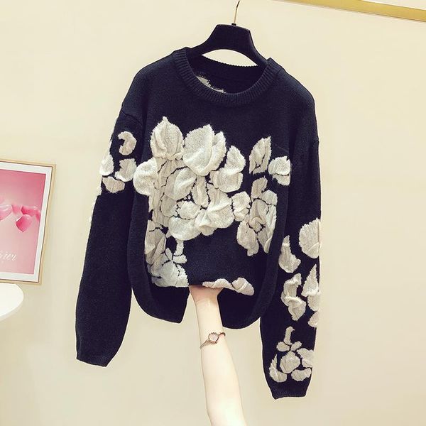 retro crochet embroidery flower sweater women round neck long sleeve comfortable knitwear 2021 autumn and winter casual women's sweater, White;black
retro crochet embroidery flower sweater women round neck long sleeve comfortable knitwear 2021 autumn and winter casual women's sweater, White;black