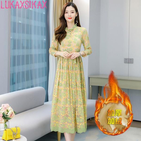 casual dresses lukaxsikax autumn winter women long sleeve slim dress thicken fleece lining floral lace, Black;gray
casual dresses lukaxsikax autumn winter women long sleeve slim dress thicken fleece lining floral lace, Black;gray