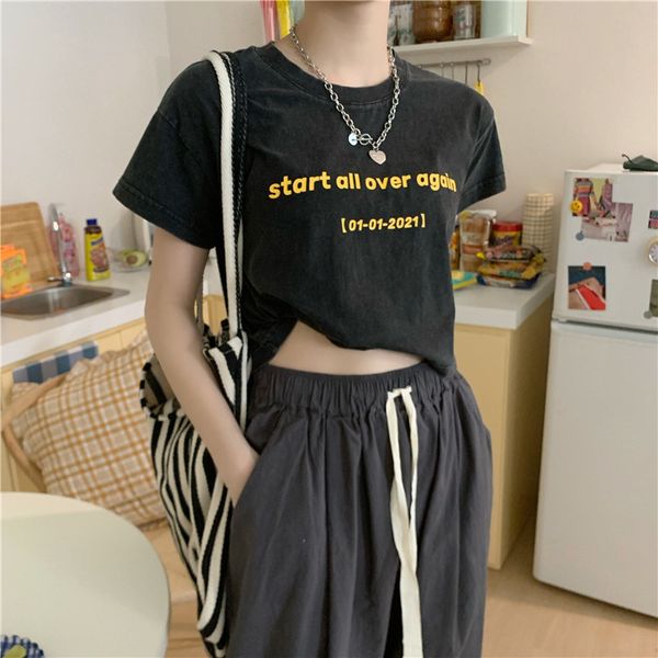 polos ytx372 korean version of loose summer design sense short black niche short-sleeve female t-shirt, White
polos ytx372 korean version of loose summer design sense short black niche short-sleeve female t-shirt, White