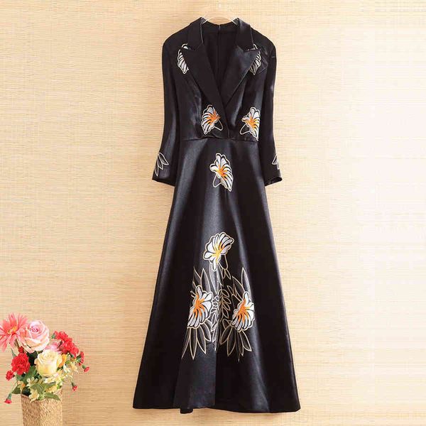 dress women runway autumn black embroidery floral casual long sleeve slim elegant lady party dress s-xl, Black;gray
dress women runway autumn black embroidery floral casual long sleeve slim elegant lady party dress s-xl, Black;gray