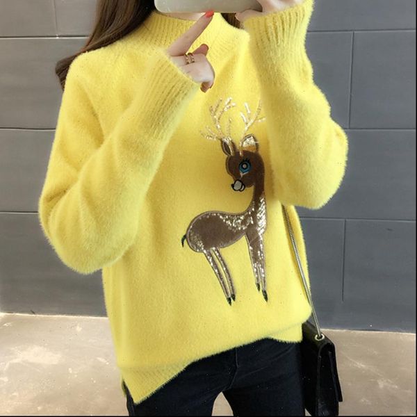 cute korean reindeer ugly christmas women sweaters winter warm fluffy cashmere jumper turtleneck pullover, White;black
cute korean reindeer ugly christmas women sweaters winter warm fluffy cashmere jumper turtleneck pullover, White;black