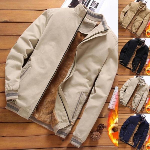 men's jackets plus size men winter stand collar zipper pockets fleece lined woolen warm military baseball coats clothing, Black;brown
men's jackets plus size men winter stand collar zipper pockets fleece lined woolen warm military baseball coats clothing, Black;brown