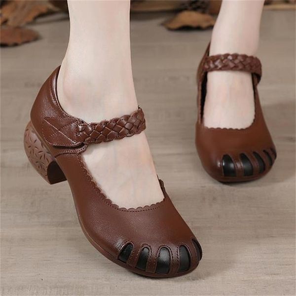 sandals comfortable mid heeled mom shoes 2021 spring women's cow's leather retro soft soles single footwear simplicity brown size, Black
sandals comfortable mid heeled mom shoes 2021 spring women's cow's leather retro soft soles single footwear simplicity brown size, Black