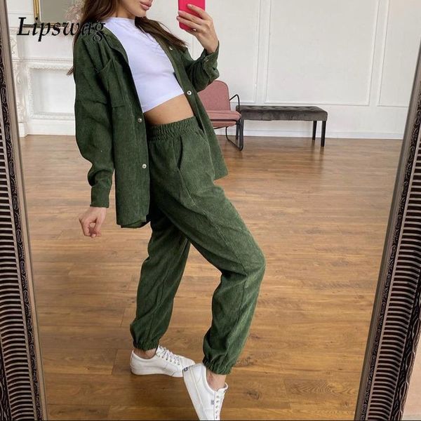 women's two piece pants women fashion solid pieces set 2021 autumn buttons turn-down long sleeve coat elastic waist ladies casual loose, White
women's two piece pants women fashion solid pieces set 2021 autumn buttons turn-down long sleeve coat elastic waist ladies casual loose, White