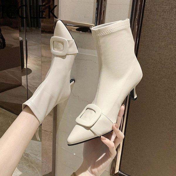boots women beige white pointed toe ankle pu leather stiletto behind zipper 2021 fashion solid color female, Black
boots women beige white pointed toe ankle pu leather stiletto behind zipper 2021 fashion solid color female, Black