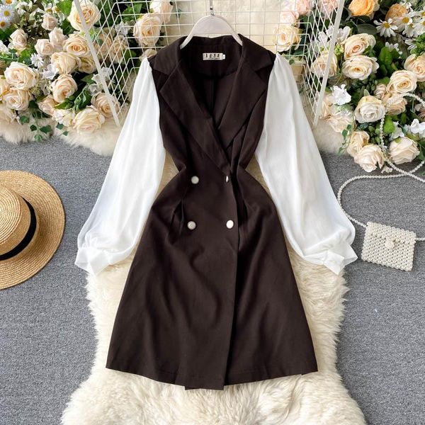 casual dresses spring autumn women's dress korean style stitching v-neck lantern sleeve slim long commuter gx697, Black;gray
casual dresses spring autumn women's dress korean style stitching v-neck lantern sleeve slim long commuter gx697, Black;gray