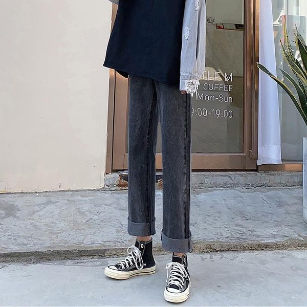 women's jeans high waist women loose korean version of the retro slim straight-leg pants versatile wide-leg, Blue
women's jeans high waist women loose korean version of the retro slim straight-leg pants versatile wide-leg, Blue