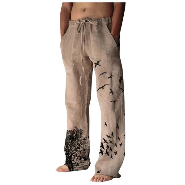 men's pants casual fashion tree&bird print creative design long pocket drawstring trousers mid waist straight, Black
men's pants casual fashion tree&bird print creative design long pocket drawstring trousers mid waist straight, Black