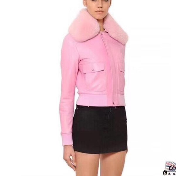 women's leather & faux sellers woman coats natural female sheepskin jackets real fur collar, Black 
women's leather & faux sellers woman coats natural female sheepskin jackets real fur collar, Black