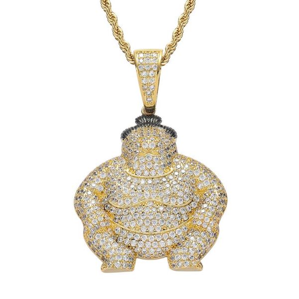 pendant necklaces japanese sumo figure copper inlaid zircon personality trendy men's hip hop jewelry, Silver
pendant necklaces japanese sumo figure copper inlaid zircon personality trendy men's hip hop jewelry, Silver