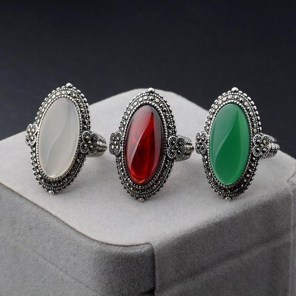 cluster rings thai silver product s925 pure pomegranate red ring female green agate jade pulp exaggerated index finger, Golden;silver
cluster rings thai silver product s925 pure pomegranate red ring female green agate jade pulp exaggerated index finger, Golden;silver