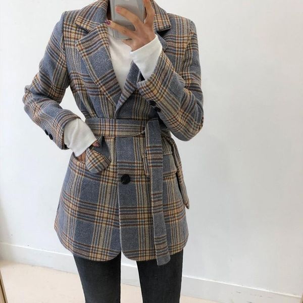 women's suits & blazers autumn vintage plaid women blazer coats casual single buttons sashes female fashion winter long sleeve l l63e, White;black
women's suits & blazers autumn vintage plaid women blazer coats casual single buttons sashes female fashion winter long sleeve l l63e, White;black