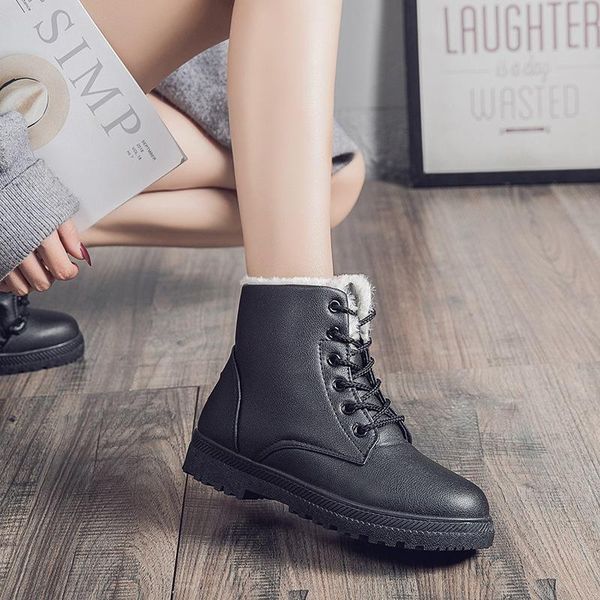 fashion women's boots winter snow warm and comfortable plus velvet cotton shoes short waterproof martinboots, Black
fashion women's boots winter snow warm and comfortable plus velvet cotton shoes short waterproof martinboots, Black
