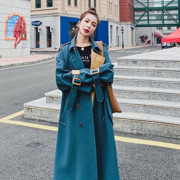 women's trench coats high-end atmospheric peacock blue windbreaker 2021 spring and autumn temperament double-breasted coat jacket, Tan;black
women's trench coats high-end atmospheric peacock blue windbreaker 2021 spring and autumn temperament double-breasted coat jacket, Tan;black