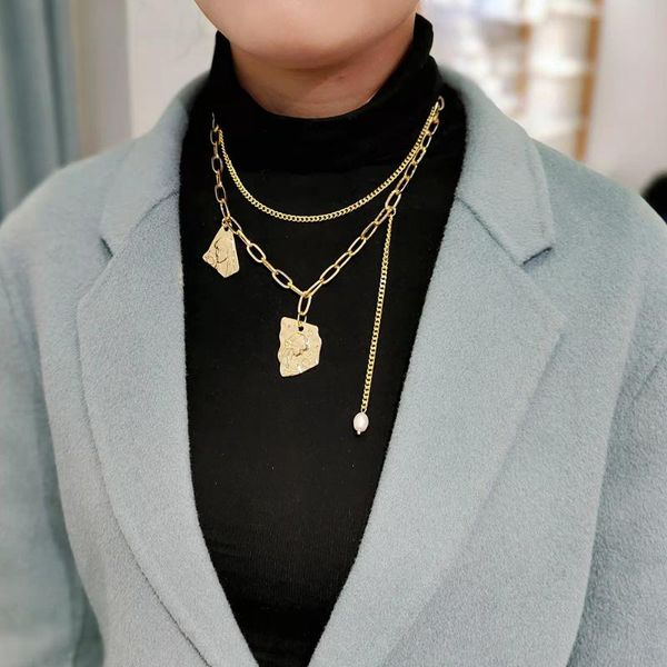 chains irregular splicing geometric figures pendant necklace for women multi-layer gold chain choker fashion jewelry gifts, Silver
chains irregular splicing geometric figures pendant necklace for women multi-layer gold chain choker fashion jewelry gifts, Silver