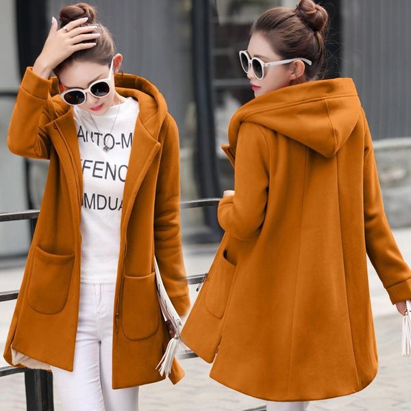 women's jackets outerwear autumn winter fleece jacket coats female warm thick full sleeve hoodies long hooded, Black;brown
women's jackets outerwear autumn winter fleece jacket coats female warm thick full sleeve hoodies long hooded, Black;brown
