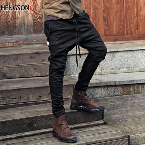 men's autumn spring loose trousers cotton blend long pants drawstring sashes male pant casual men harem 59q3, Black
men's autumn spring loose trousers cotton blend long pants drawstring sashes male pant casual men harem 59q3, Black
