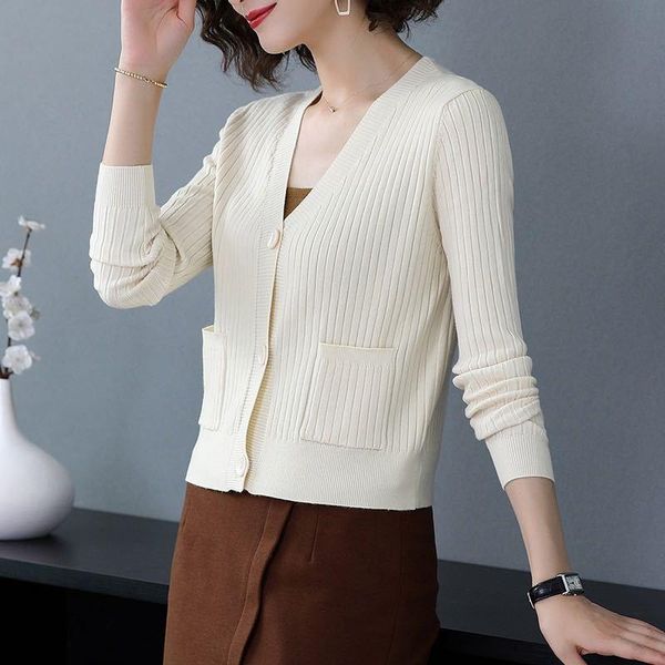 women's knits & tees 2021 spring and autumn long sleeve short cardigan sweater women's jacket loose v-neck solid color fashion knit, White
women's knits & tees 2021 spring and autumn long sleeve short cardigan sweater women's jacket loose v-neck solid color fashion knit, White