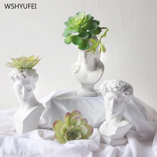 vases 1pcs white resin vase imitation plaster david head flower pot character xiaowei statue inserted home decoration ornaments
vases 1pcs white resin vase imitation plaster david head flower pot character xiaowei statue inserted home decoration ornaments