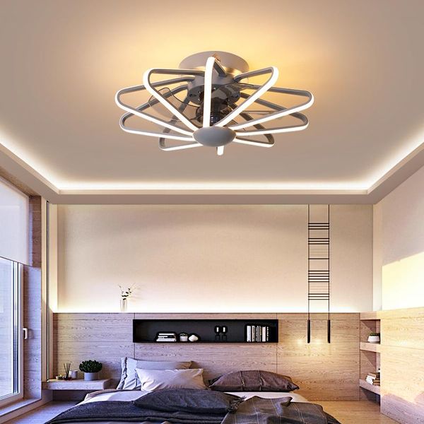 led ceiling fan with lamp remote control bedroom decorative restaurant 110v / 220v delivery fans