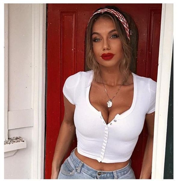 women's t-shirt ee shirt femme women summer short sleeve collar casual skinny minimalist slim shirts 2021, White
women's t-shirt ee shirt femme women summer short sleeve collar casual skinny minimalist slim shirts 2021, White