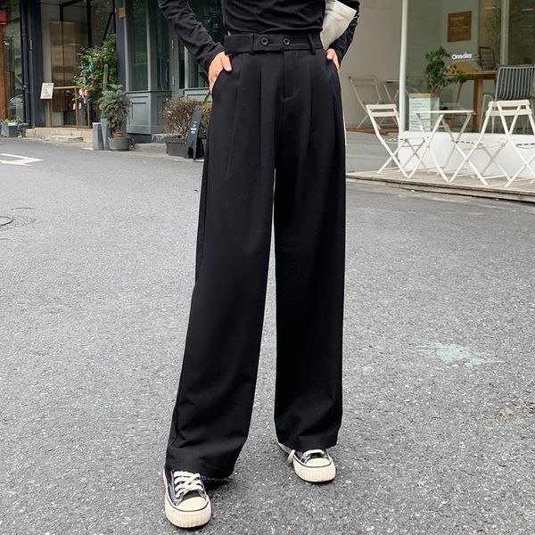 women's pants & capris realeft spring summer 2021 korean ol style wide leg pockets high waist elegant office lady long casual loose, Black;white
women's pants & capris realeft spring summer 2021 korean ol style wide leg pockets high waist elegant office lady long casual loose, Black;white