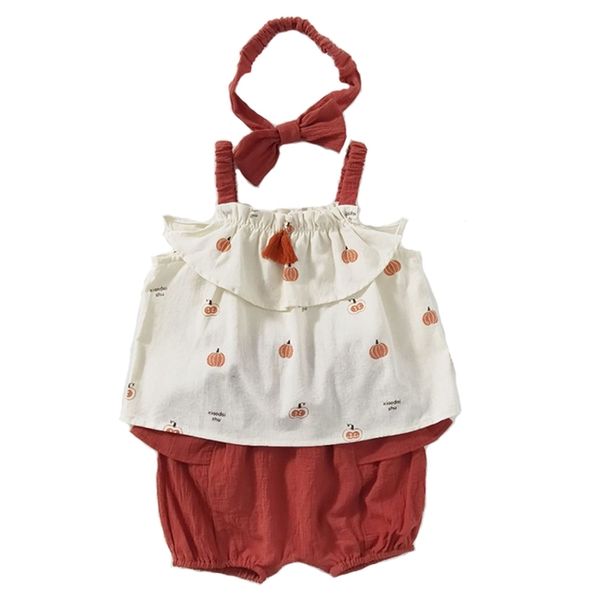 summer baby cotton boy girl sleeveless sling clothes pants headband three-piece children's jumpsuit 210417, Blue
summer baby cotton boy girl sleeveless sling clothes pants headband three-piece children's jumpsuit 210417, Blue