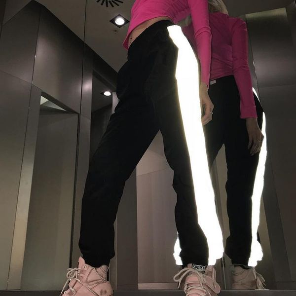 women's pants & capris women night reflective striped ladies jogger sport elastic waist drawstring bottom female fashion hip hop dance, Black;white
women's pants & capris women night reflective striped ladies jogger sport elastic waist drawstring bottom female fashion hip hop dance, Black;white