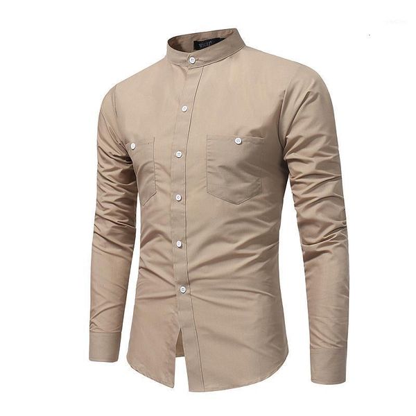 men's dress shirts brand fashion male long-sleeves stand collar young solid color mens slim men xxxl1 n4bx, White;black
men's dress shirts brand fashion male long-sleeves stand collar young solid color mens slim men xxxl1 n4bx, White;black